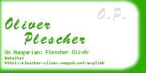 oliver plescher business card